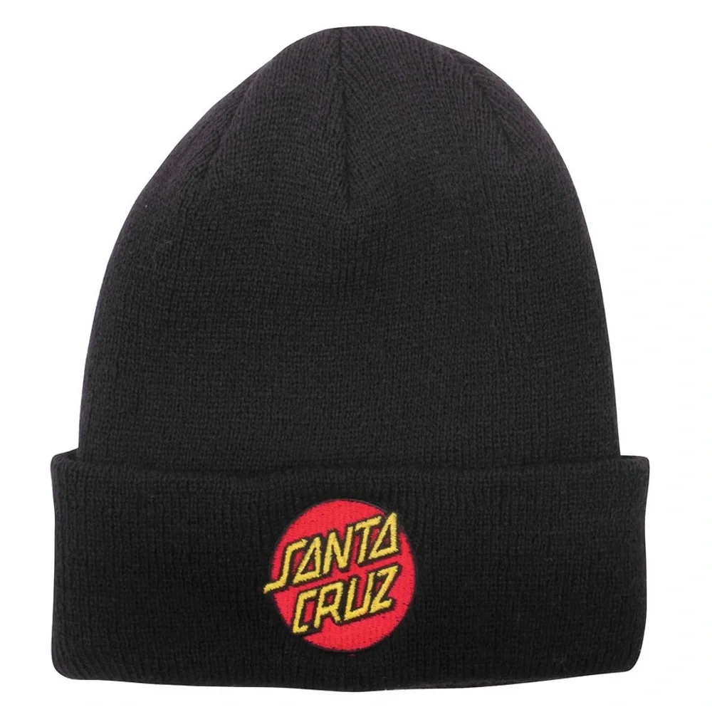 Santa Cruz Skateboards Black Beanie with Red and Yellow Logo